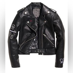 Superdry Riot Biker Jacket, Size Medium